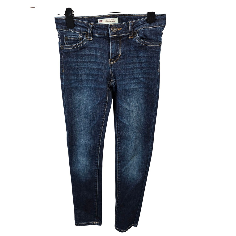 Levi's Youth Girls 710 Super Skinny Jeans Dark Wash Size 10 Regular Kids / B46